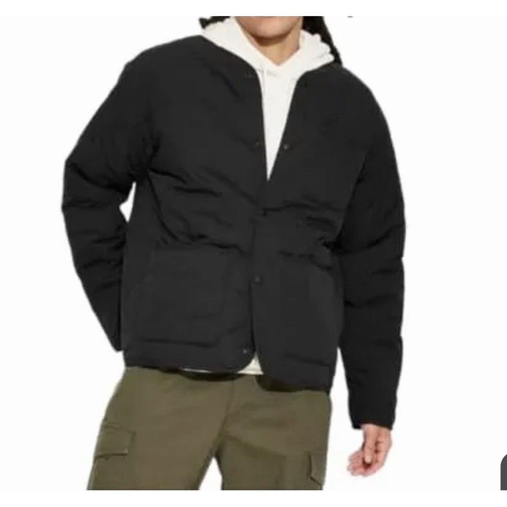 Original Use Brand Men's Black Quilted Snap Front Jacket Size M  NWOT